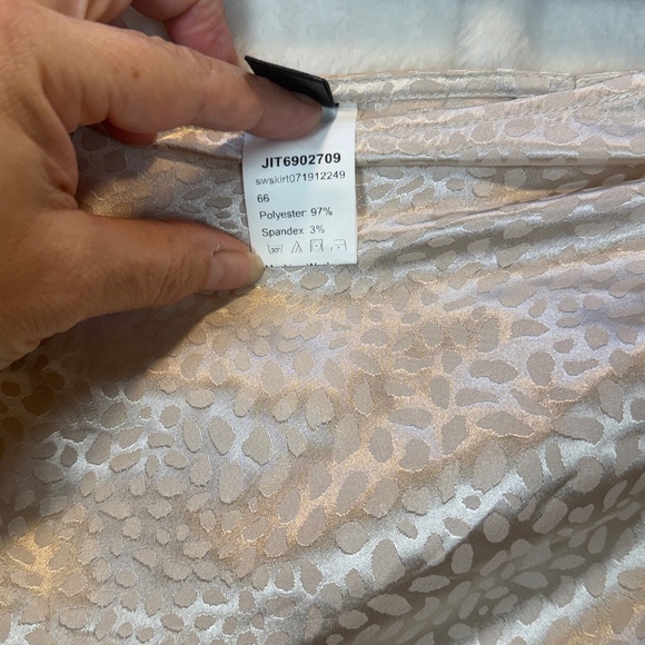 Shein Ruched Side Skirt Womens Size XS Leopard Print Beige Satin Mini Tie Side - Picture 3 of 9
